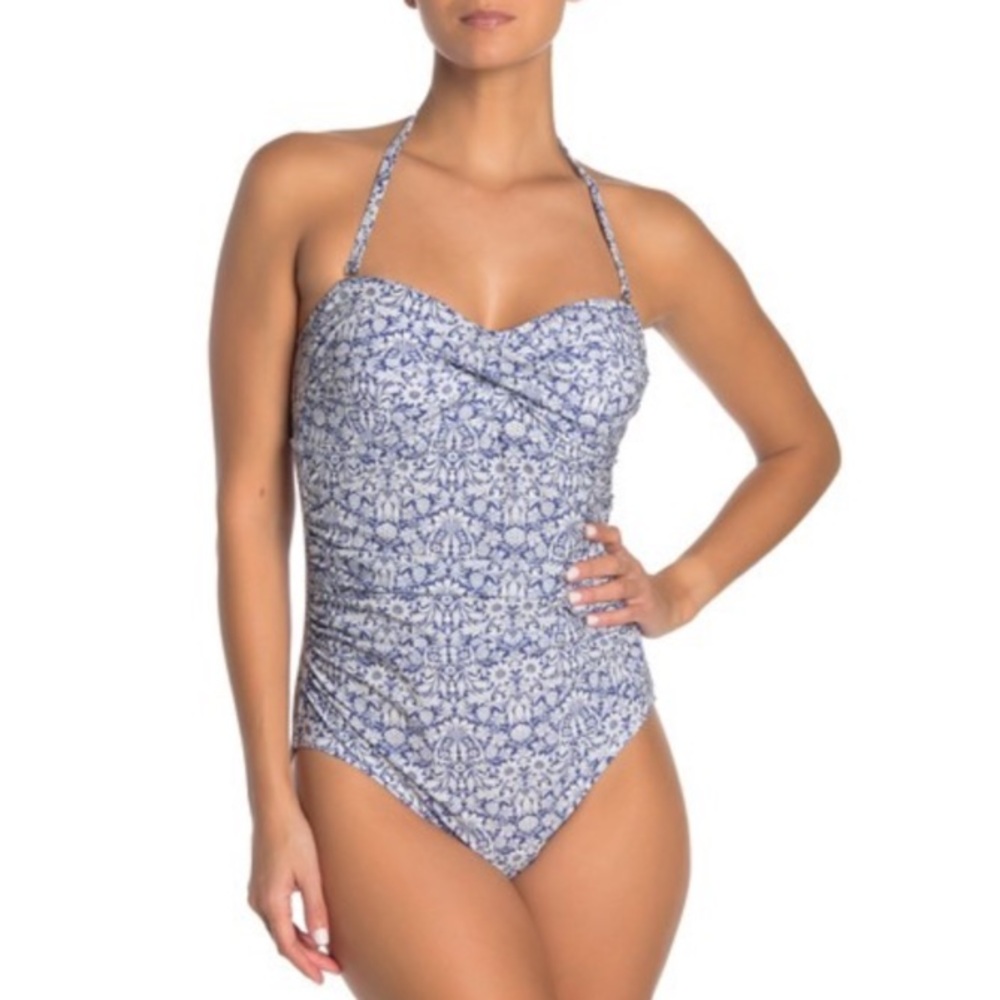 Athena Morti Floral Twist One Piece Swimsuit Sz 12